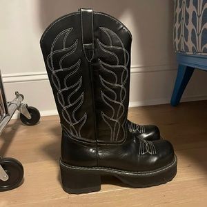 John Fluevog platform cowboy boots